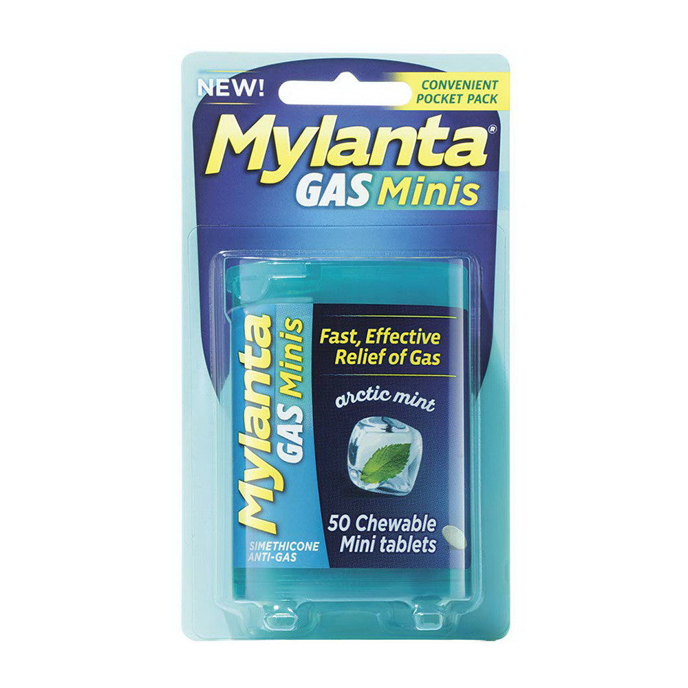 Mylanta Gas Minis Arctic Mint Chewable Tablets, 50 Ea